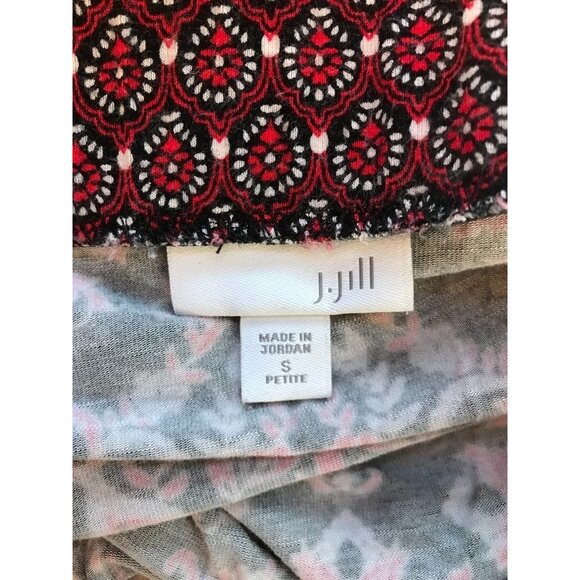 J.Jill Multicolor Print Pull-On Midi Skirt - Size Petite Small - Picture 4 of 6